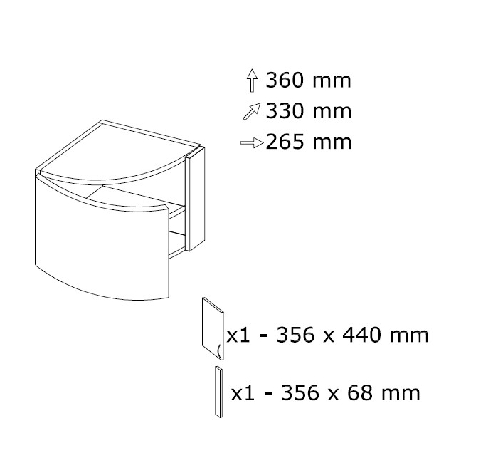Seinäkaappi NOGWD 3 L 265 x K 360 Seinäkaappi NOGWD 3 L 265 x K 360